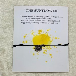 Sunflower bracelet with card Friendship bracelet inspirational positivity